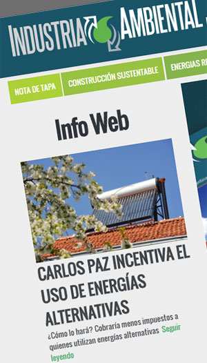 Industria ambiental - Nuevo sitio web responsive de publicacion de articulos de revista de medio ambiente. Gestor de noticias