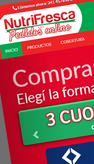 Nutrifresca - Nuevo sitio web responsive para empresa de distribucion de alimentos. Implementacion de carrito de compras